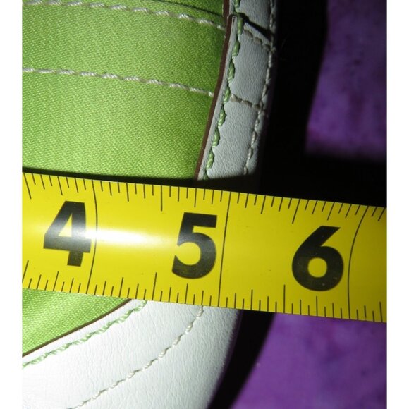 Coach 2005 Vintage Soho White Leather & Green Sateen Shoulder Bag - Picture 9 of 10